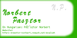 norbert pasztor business card